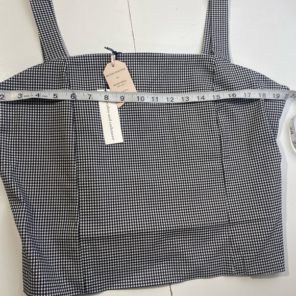 Cupcakes & Cashmere Black &White Gingham Checkered  Woman’s Tank Top NWT 14 - Picture 12 of 13